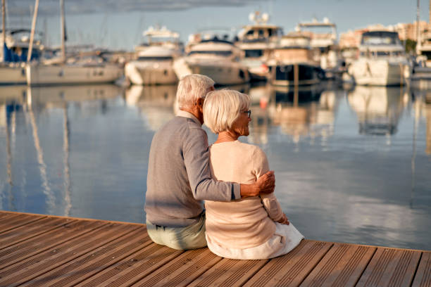 istock Senior couple on the beach 1441134583