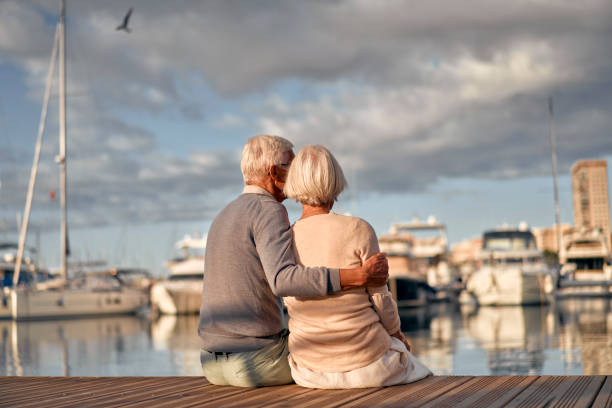 istock Senior couple on the beach 1441134609