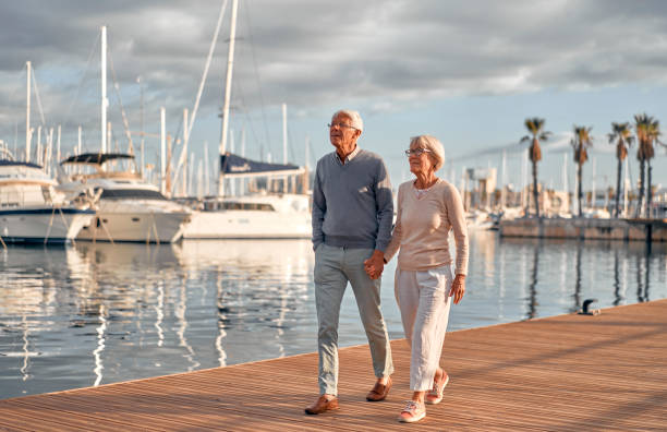 istock Senior couple on the beach 1441135186