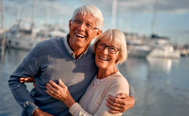 istock Senior couple on the beach 1441135256