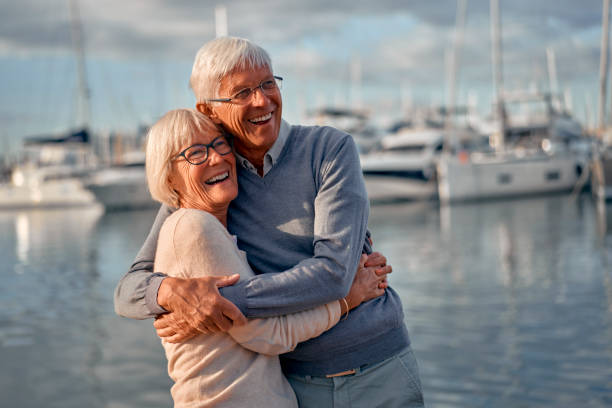 istock Senior couple on the beach 1441135269