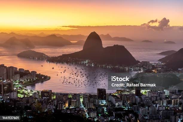 Sugarloaf Mountain Under A Pink Sky Stock Photo - Download Image Now - Rio de Janeiro, Carnival - Celebration Event, Brazil