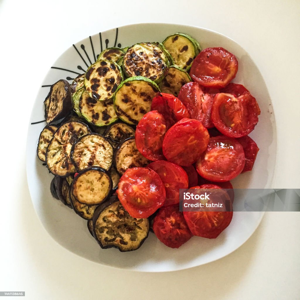 Grilled vegetables in a plate Animal Body Part Stock Photo