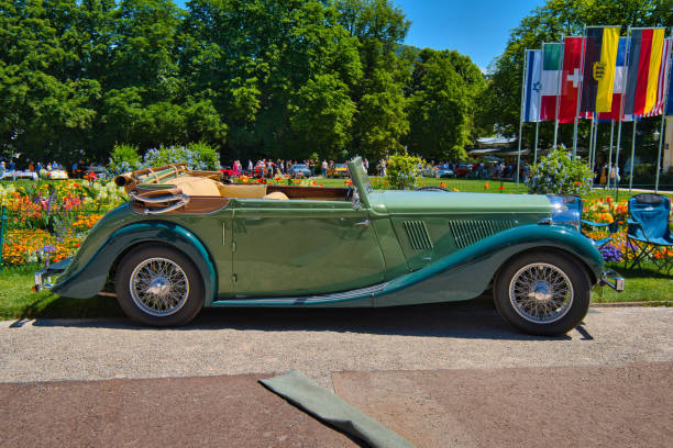 グリーンmg waティックフォード-ドロップヘッドクーペカブリオ1939 - mg ストックフォトと画像