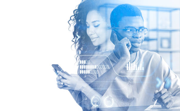 istock African business people with smartphone, big data analysis and statistics. Copy space 1441143201