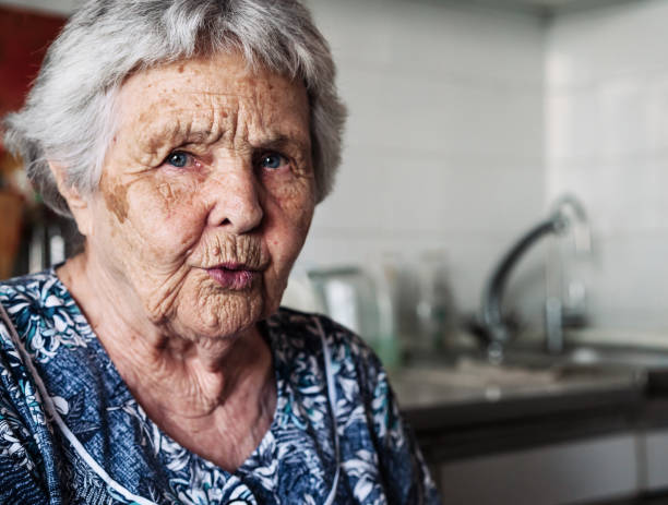 istock Portrait retired woman 92 years old. 1441145578