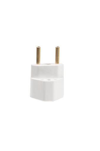 Multi plug power adapter isolated on white.