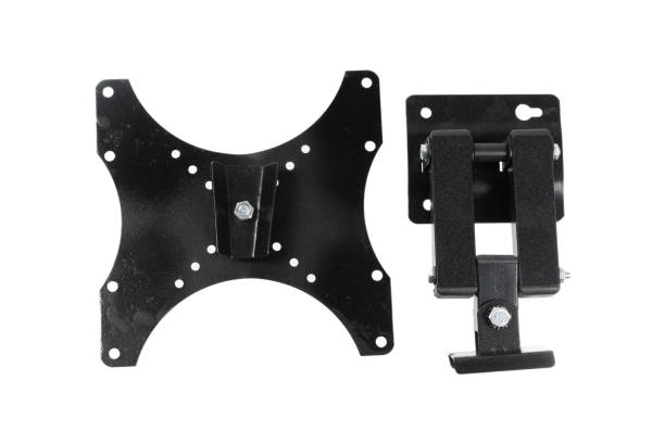 istock Black bracket for TV on a white background isolation 1441145895
