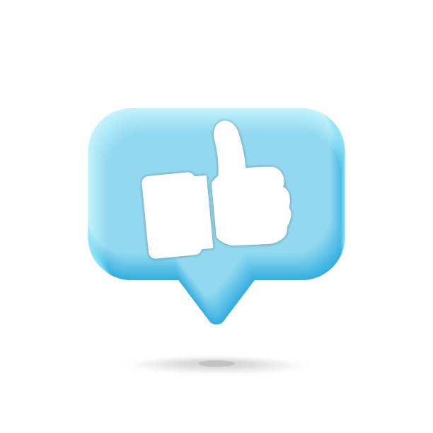 istock 3d vector blue silhouette social media thumb up symbol in chat box design 1441153731