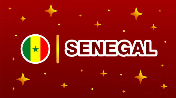 Flag of Senegal Flag of Senegal with stars and maroon background. senegal flag stock illustrations