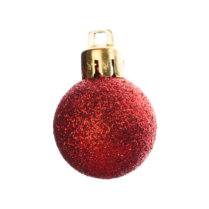 Red Christmas ball isolated on white background