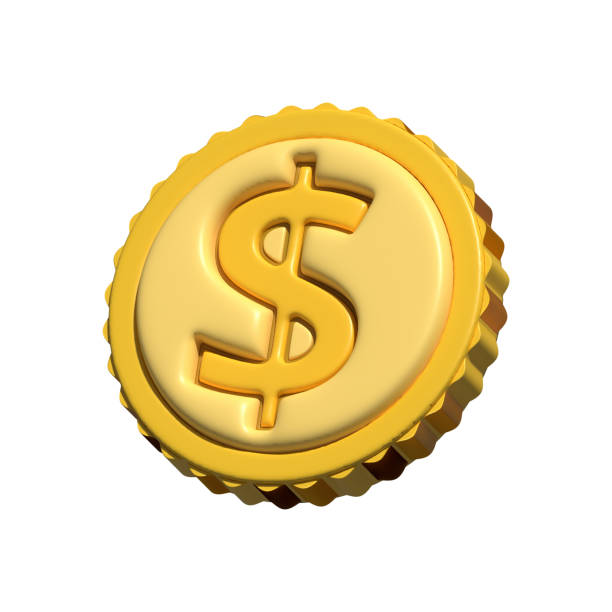 istock U.S dollar coin on white background. Coin icon. 3d render illustration 1441156689