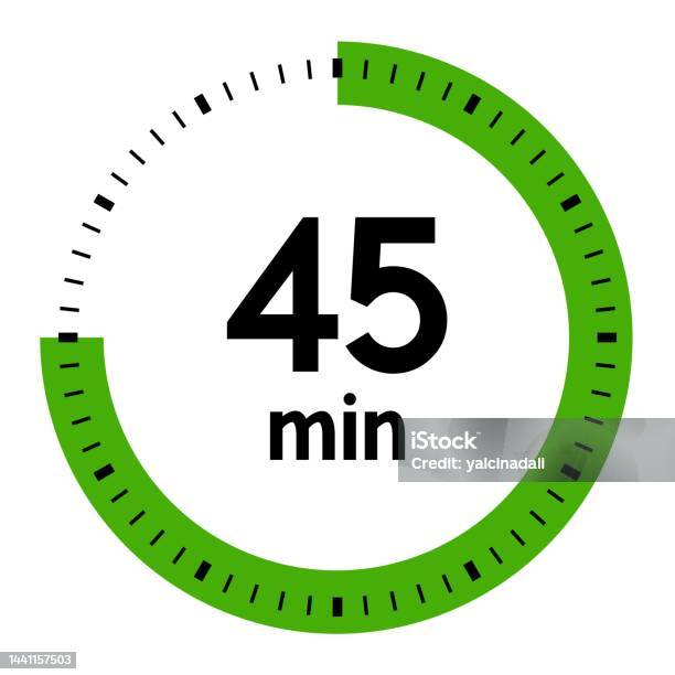 45min Timer Chart 45 Minutes Concept Of Time Timer Clock Illustration Vector Stock ...