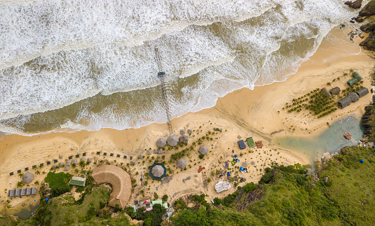 Aerial photo of a coastal tourist area in central Vietnam
