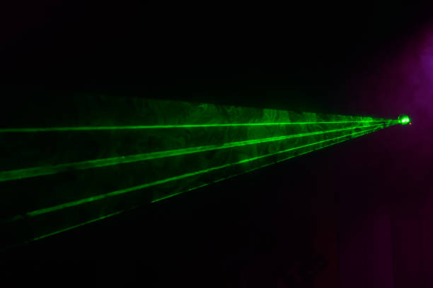 Green lasers for show in smoke