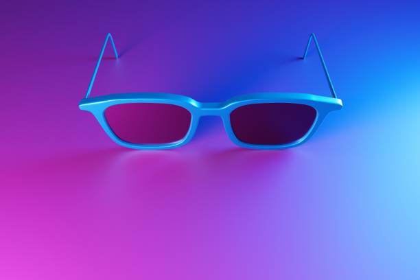 istock Pink glasses on a pink-blue background. 1441162313