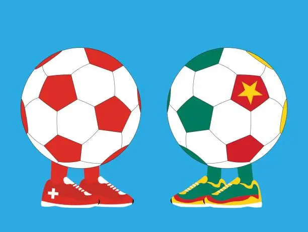 Vector illustration of Switzerland vs Cameroon