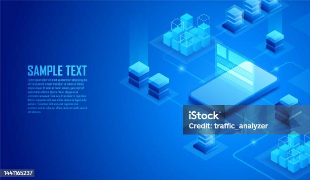 Isometric Gradient Tech Background Technical Isometric Background Stock Illustration - Download Image Now ...