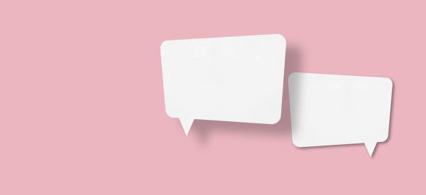 istock white paper with square speech bubbles isolated on pink background communication bubbles 1441167335