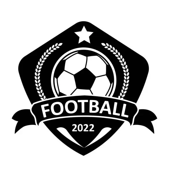 Vector illustration of Football badge black