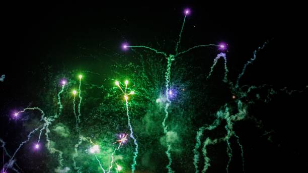 istock Colorful fireworks in the night sky 1441169925