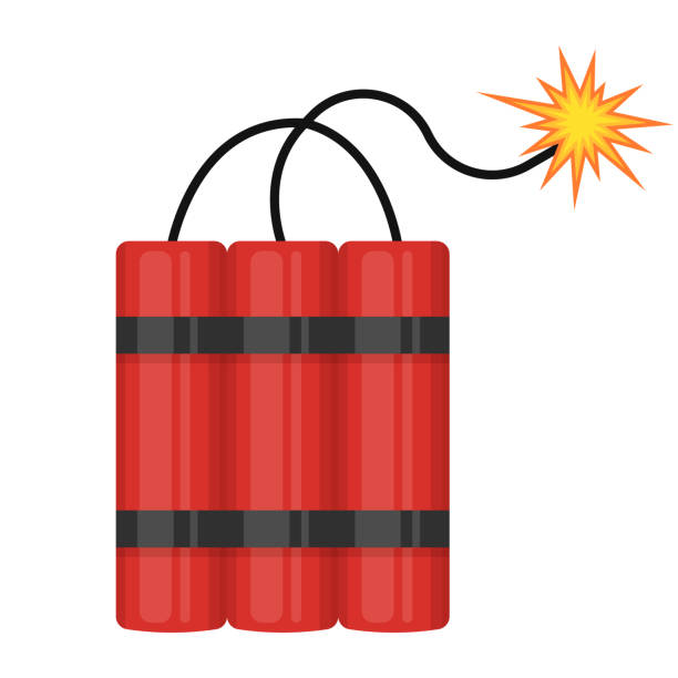 Dynamite bomb sticks with fire flash icon. Vector illustration. Dynamite bomb sticks with fire flash icon. Vector illustration. Eps 10. electrical fuse stock illustrations