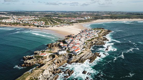 Mesmerizing view of the island of Baleal near Peniche on the Atlantic coastline of Portugal