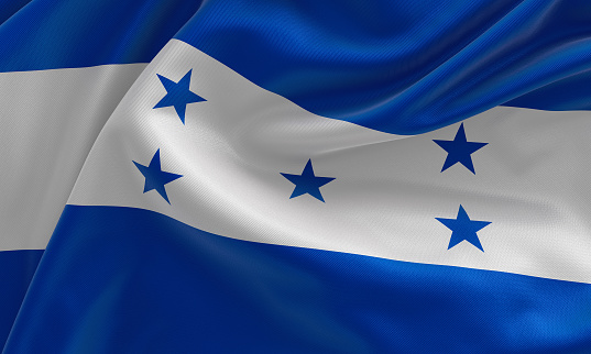 Honduras flag, from fabric satin, 3d illustration