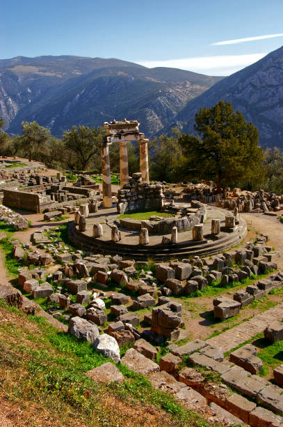 istock Vertical shot of an ancient monument in Delphi, Greece 1441176610