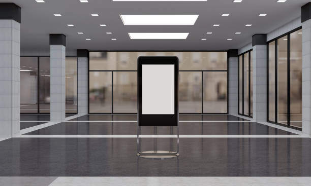 istock Modern empty totem, kiosk, digital signage, 3d rendering 1441183577