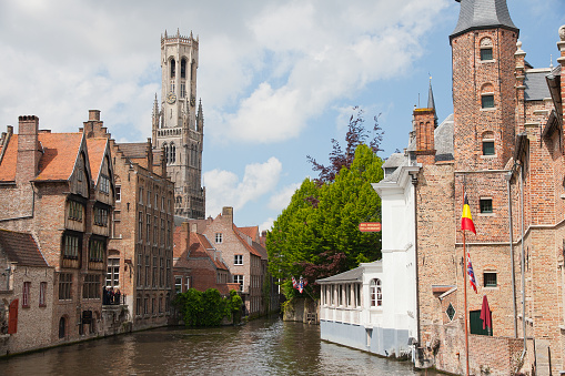 old houses in the city of Bruges in Belgium