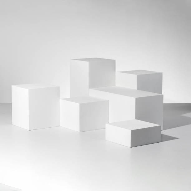 istock 3D rendering of white empty cubes with mockup against a white background 1441187625