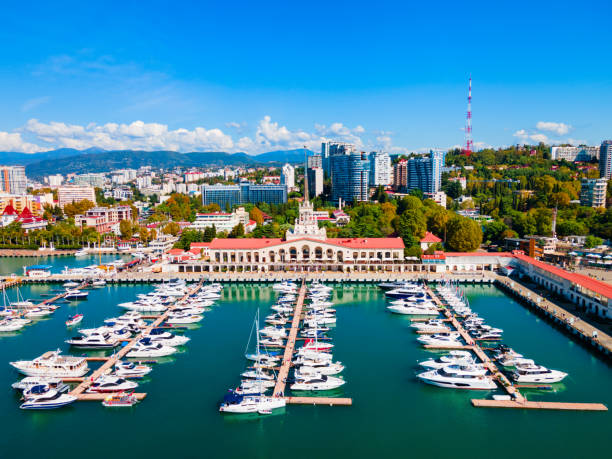 istock Sochi aerial panoramic view, Russia 1441188200