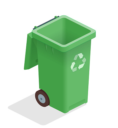 recycle bin, isometric projection