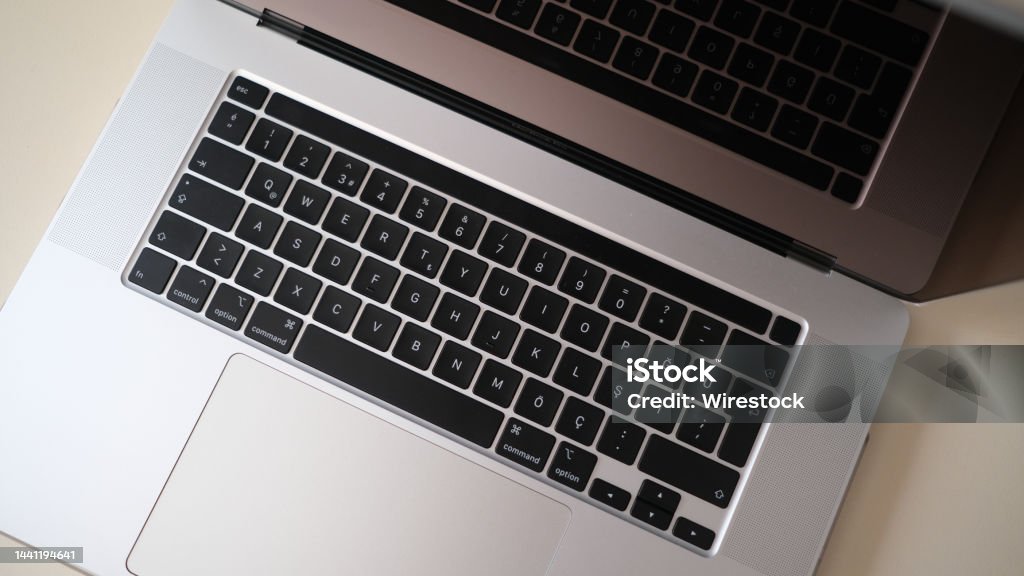 Macbook Pro 16" Keyboard Keyboard and screen of Macbook Pro 16inch 2019 Stock Photo