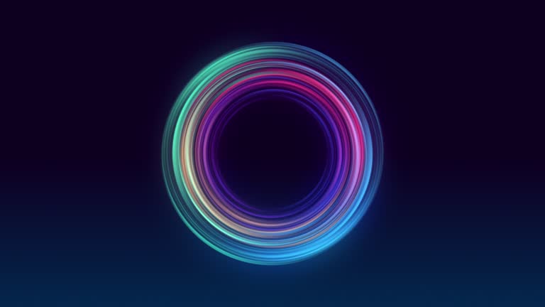 Glowing neon circle loop