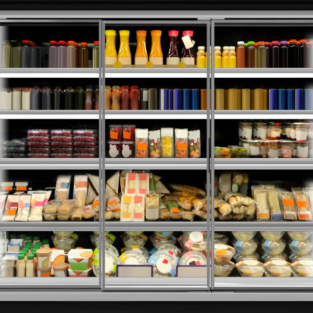 istock Fridges at supermarket and Grocery stores 1441200905
