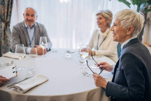 istock Business people in restaurant 1441203033