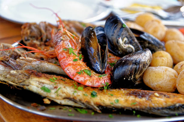 istock Fresh seafood platter ready to be served 1441203911