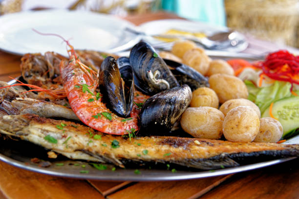 istock Fresh seafood platter ready to be served 1441203921