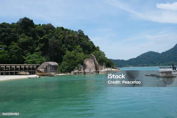 Beautiful Malacca Strait Overlooking The Stilt House At Pangkor Laut With Lush Of Greenery And Southeast Asia Style Of Architecture Stock Photo - Download Image Now