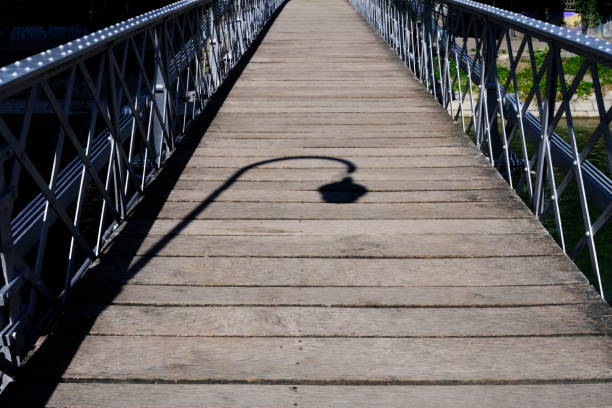 Shadow Lamp Pole on Altenbergsteg FootBridge.