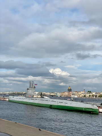 Saint Petersburg, Russia - June 04, 2022: Soviet submarine S-189, currently a Museum