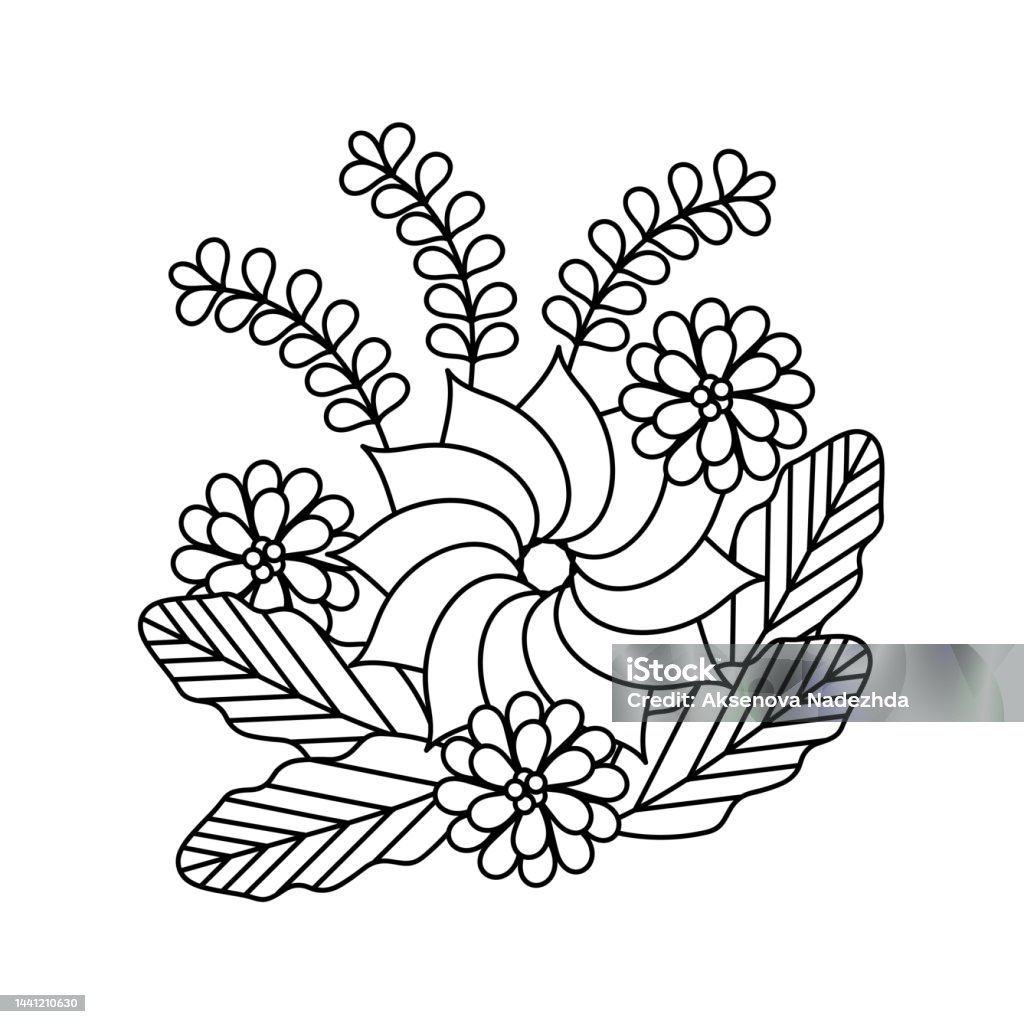Ilustración de Dibujo De Libro Para Colorear Con Flores Y Hojas y más Vectores Libres de Derechos de Abstracto - Abstracto, Arreglo floral, Blanco - Color - iStock Ilustración de Dibujo De Libro Para Colorear Con Flores Y Hojas y más Vectores Libres de Derechos de Abstracto - Abstracto, Arreglo floral, Blanco - Color - iStock