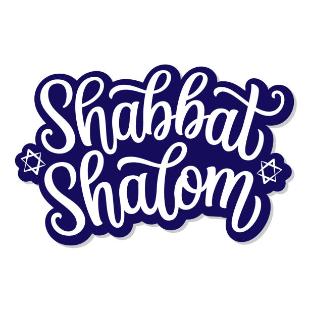 ilustrações, clipart, desenhos animados e ícones de shalom shabbat. letras manuais - orthodox judaism illustrations