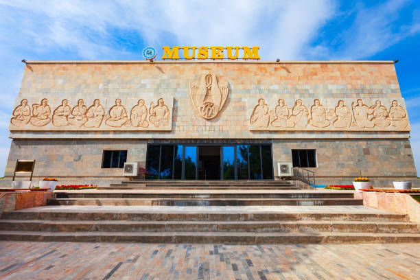 Samarkand, Uzbekistan - April 17, 2021: Afrasiab Museum of Samarkand is a museum located at the historical site of Afrasiyab