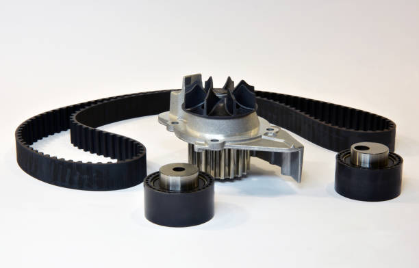 istock The timing belt, rollers and water pump stands on a white background 1441221350