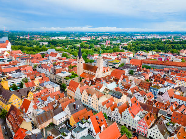 istock Ingolstadt old town aerial panoramic view 1441221407