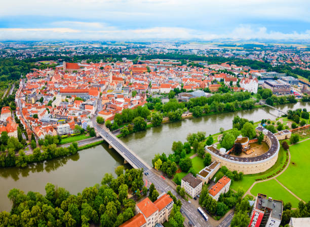 istock Ingolstadt old town aerial panoramic view 1441221417
