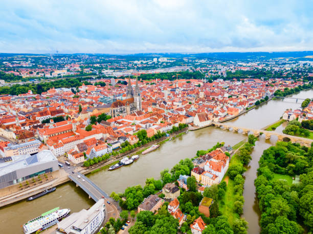 istock Regensburg city aerial panoramic view, Germany 1441221441